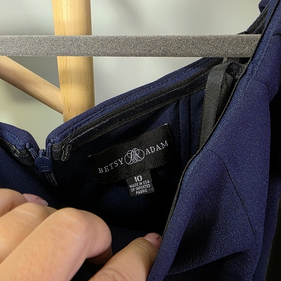 Betsy & Adam Blue Violet Puff Sleeve Mini Dress - Picture 4 of 7